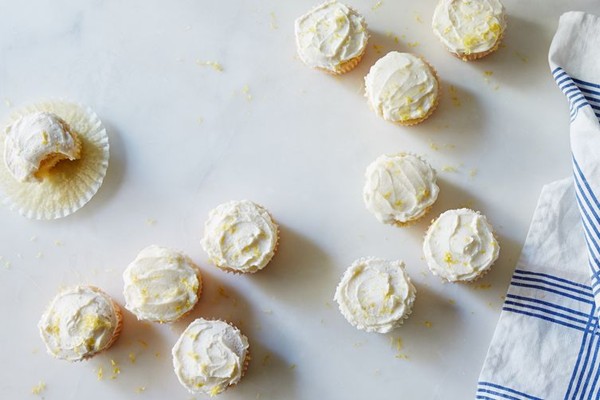 Vegan lemon vanilla cupcakes with lemon buttercream frosting