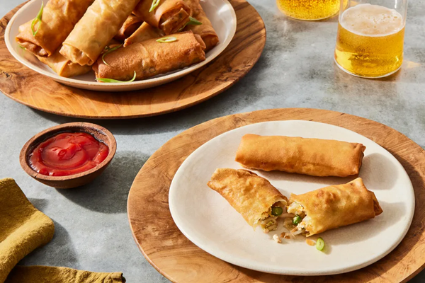 Vegan lumpia Shanghai with tofu & vegetables