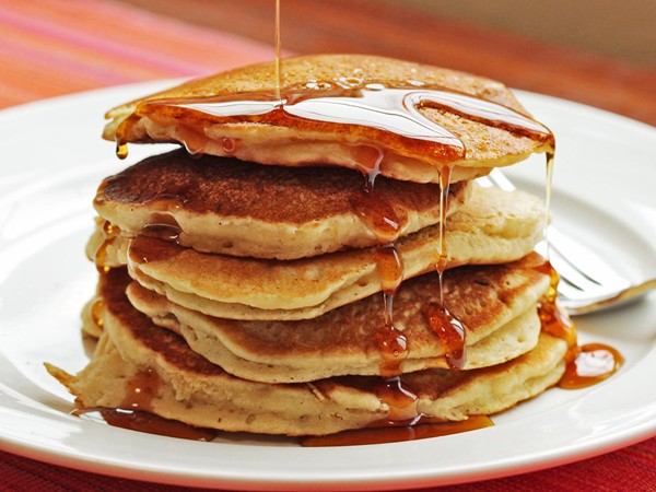 Vegan pancakes made with aquafaba