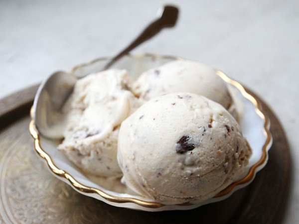 Vegan peanut butter and chocolate chip ice cream
