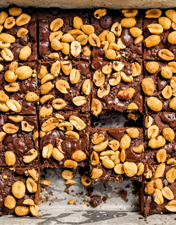 Vegan peanut butter-chocolate-sweet potato brownies