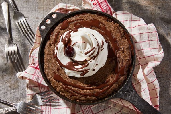 Vegan peanut butter skillet cookie sundae 