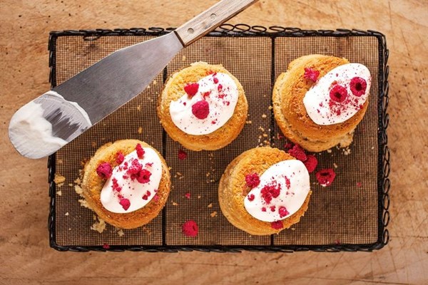 Vegan raspberry creme cakes