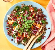 Vegan roast spiced squash salad with tahini dressing