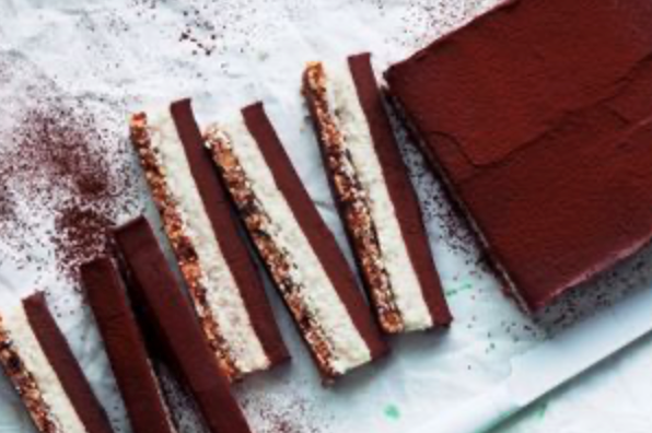 Vegan rum and raisin slice