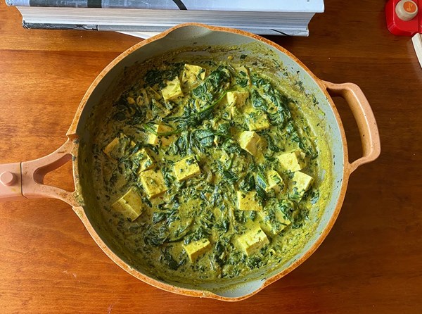 Vegan saag paneer