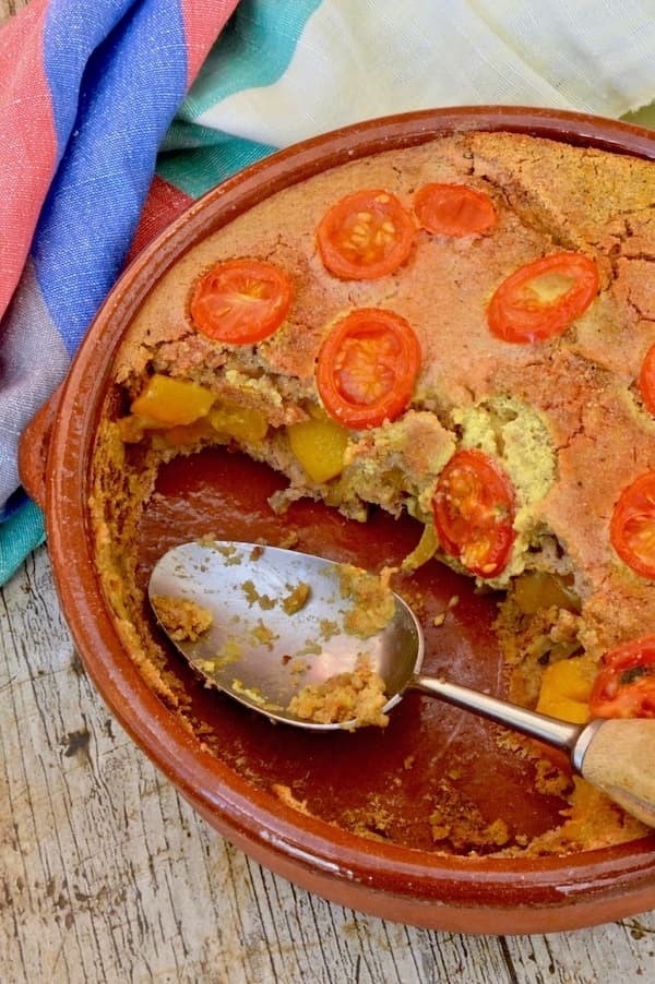 Vegan savoury bread pudding (Strata)
