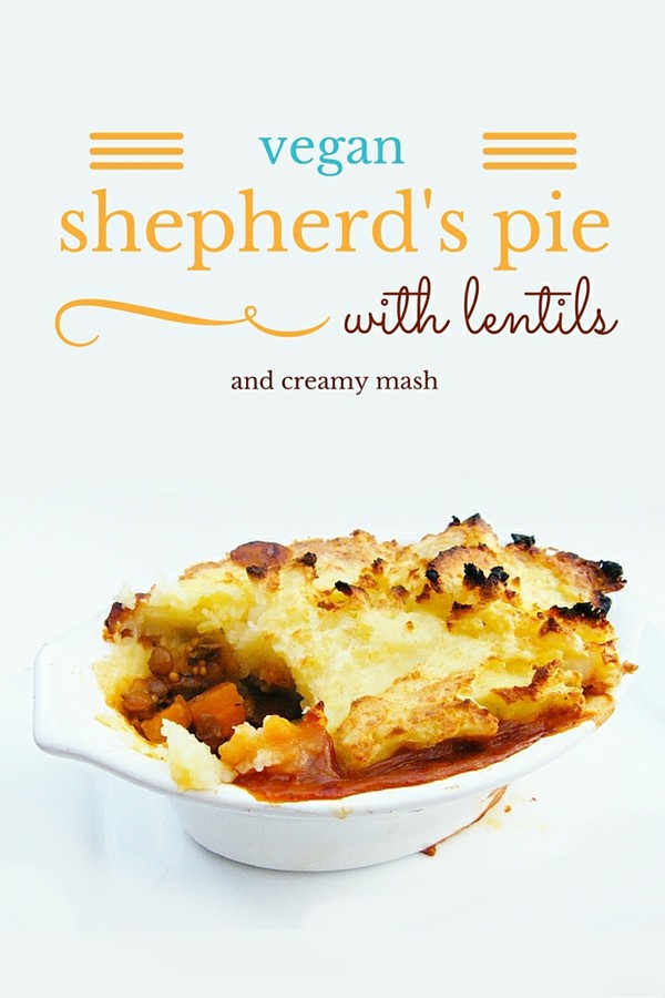 Vegan shepherd's pie with lentils and creamy mash