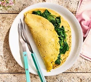 Vegan spinach omelette