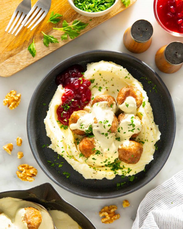 Vegan Swedish-style meatballs