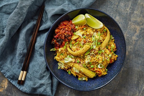 Vegan tofu-fried rice