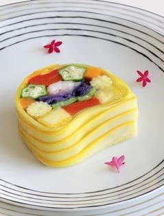 Vegetable and crab terrine
