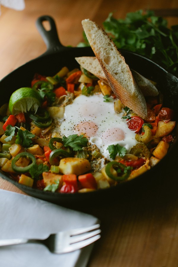 Vegetable and egg breakfast skillet