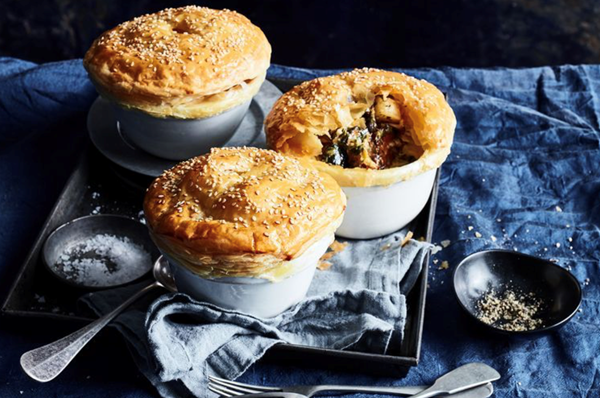 Vegetable and feta pot pies