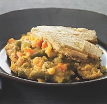 Vegetable and grits pot pie