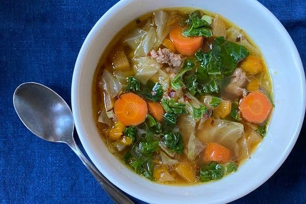 Vegetable and sausage soup