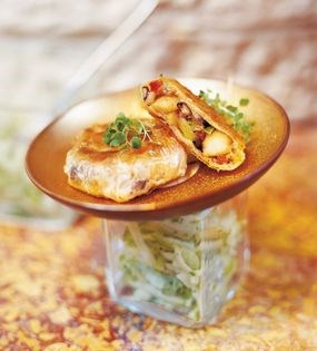 Vegetable and seafood pastillas