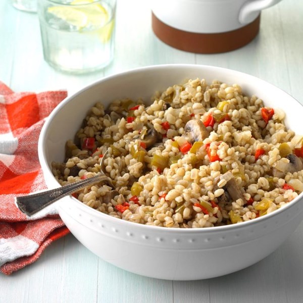 Vegetable barley bake