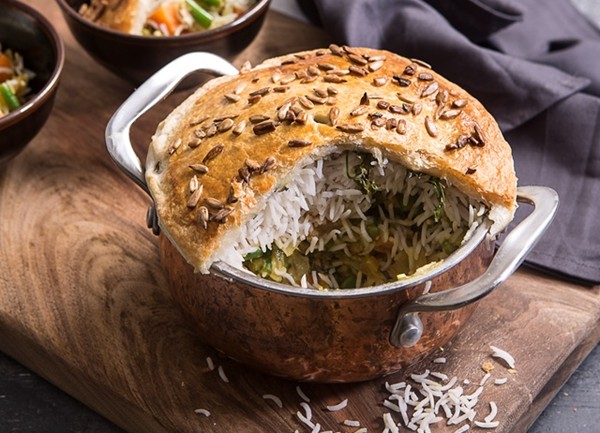 Vegetable biryani pie