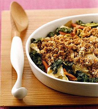 Vegetable casserole with tofu topping