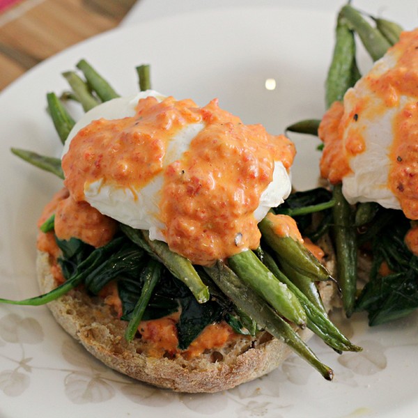 Vegetable eggs Benedict
