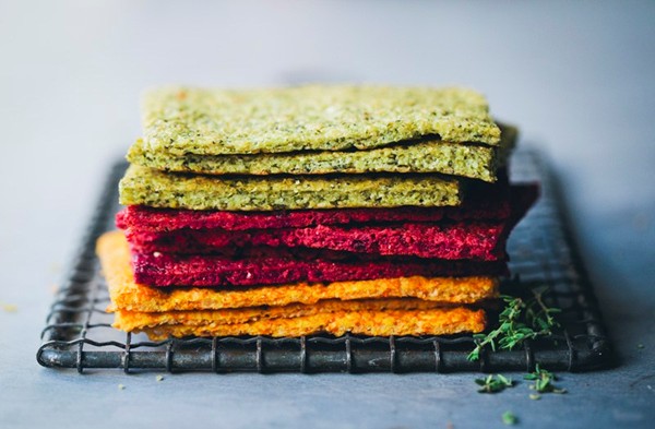 Vegetable flatbreads [broccoli flatbread; beet flatbread; carrot flatbread]