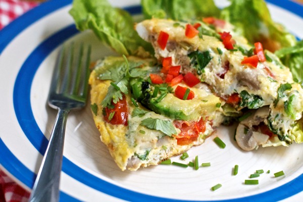 Vegetable frittata with avocado