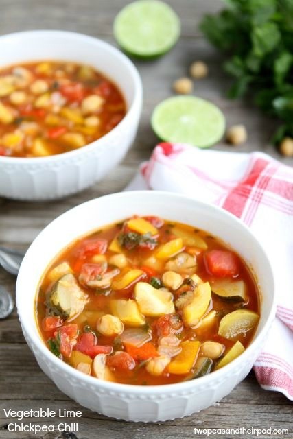 Vegetable lime chickpea chili