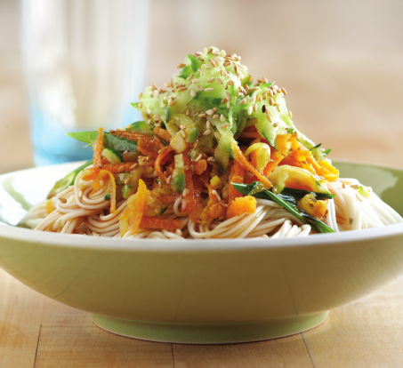Vegetable mixed noodles (Yachae gooksu)