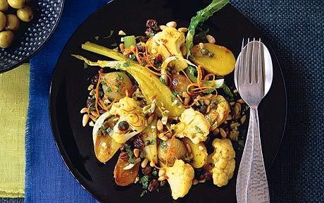 Vegetable recipe: Sicilian braised vegetables with pine nuts, raisins and capers