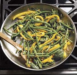 Vegetable sauté with orange and balsamic