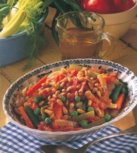 Vegetables in white wine