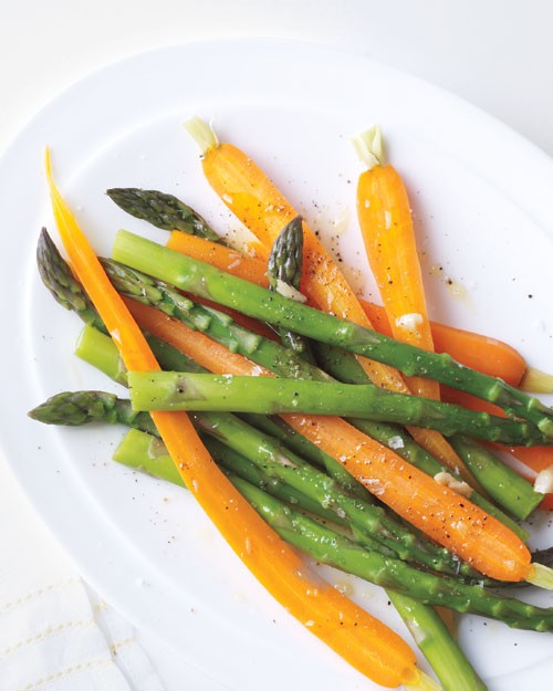 Vegetables with garlic oil