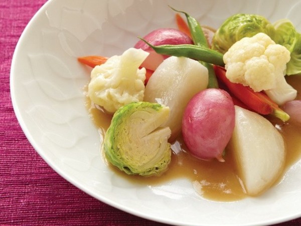 Vegetables with sumiso bagna cauda