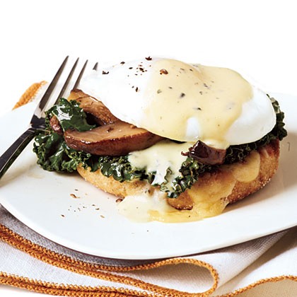 Vegetarian Benedicts with thyme sabayon