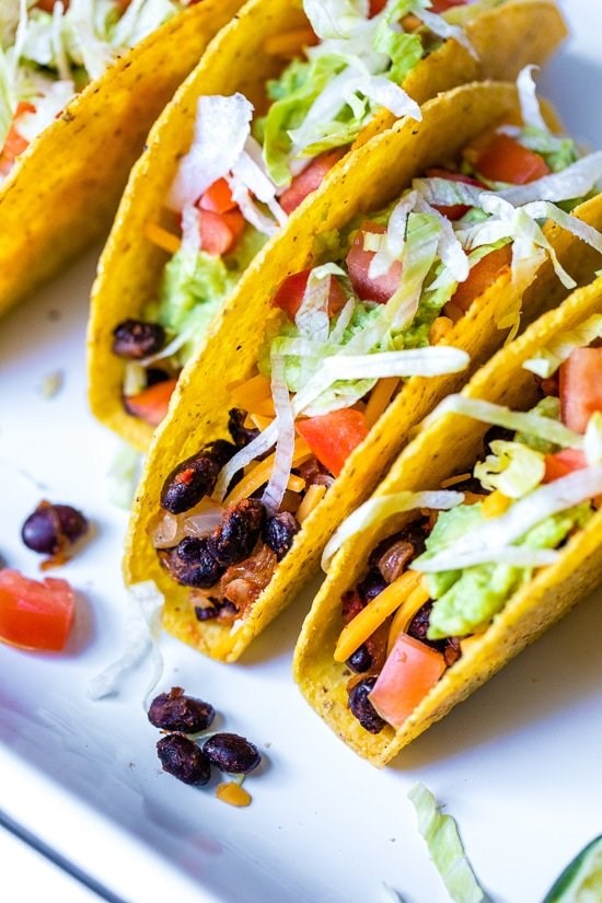 Vegetarian black bean tacos
