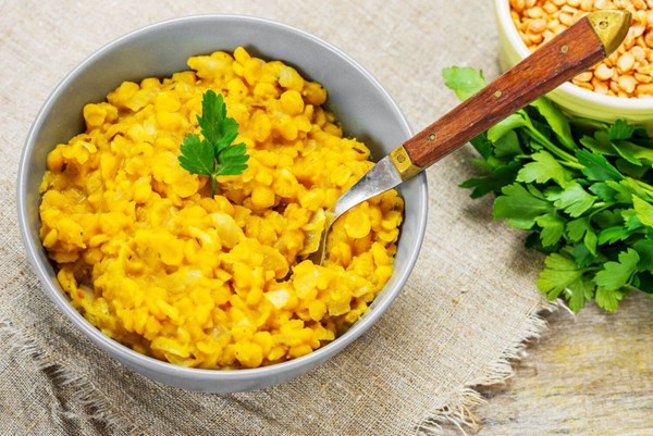 Vegetarian Indian yellow split pea dal