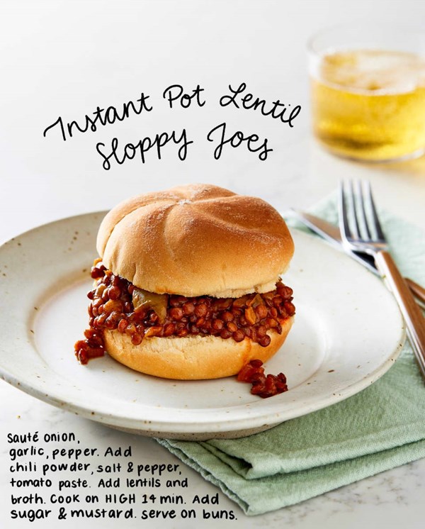 Vegetarian lentil sloppy Joes