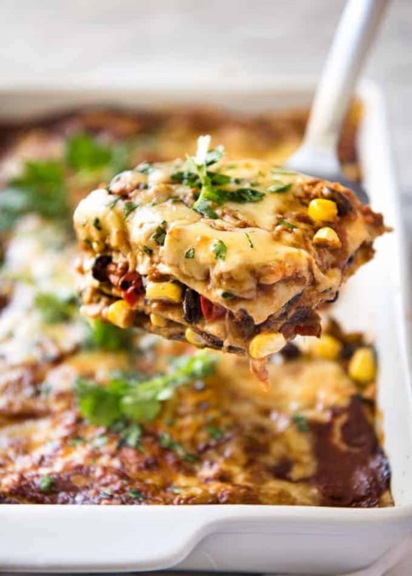 Vegetarian Mexican lasagna