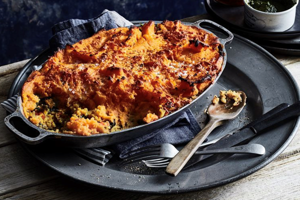 Vegetarian spiced 'shepherd's' pie