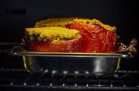 Vegetarian-stuffed bell peppers