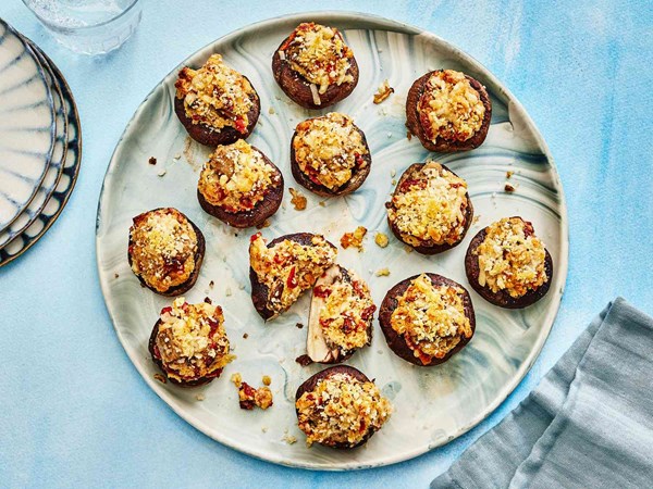 Vegetarian stuffed mushrooms