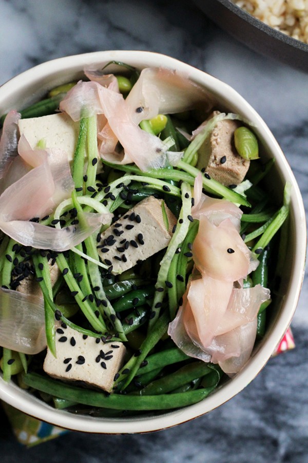 Vegetarian sushi rice bowl