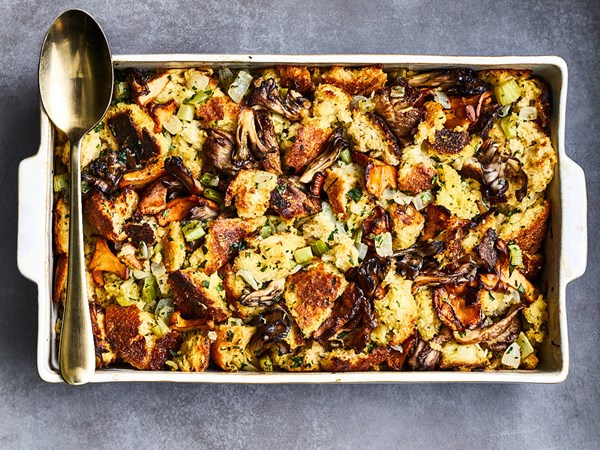 Vegetarian wild mushroom sourdough dressing