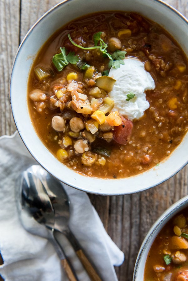 Veggie chili baked potato bar
