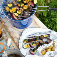 Veggie kebabs with oregano