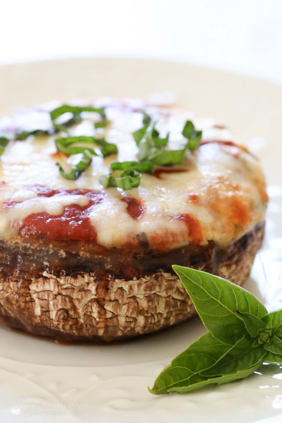 Veggie lasagna stuffed portobello mushrooms