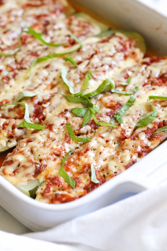 Veggie lasagna zucchini boats