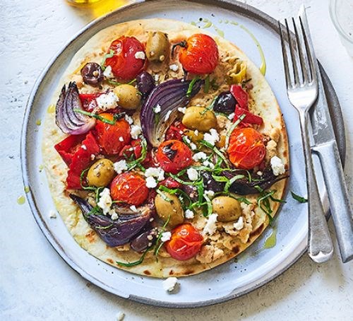 Veggie-loaded flatbread