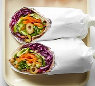 Veggie olive wrap with mustard vinaigrette
